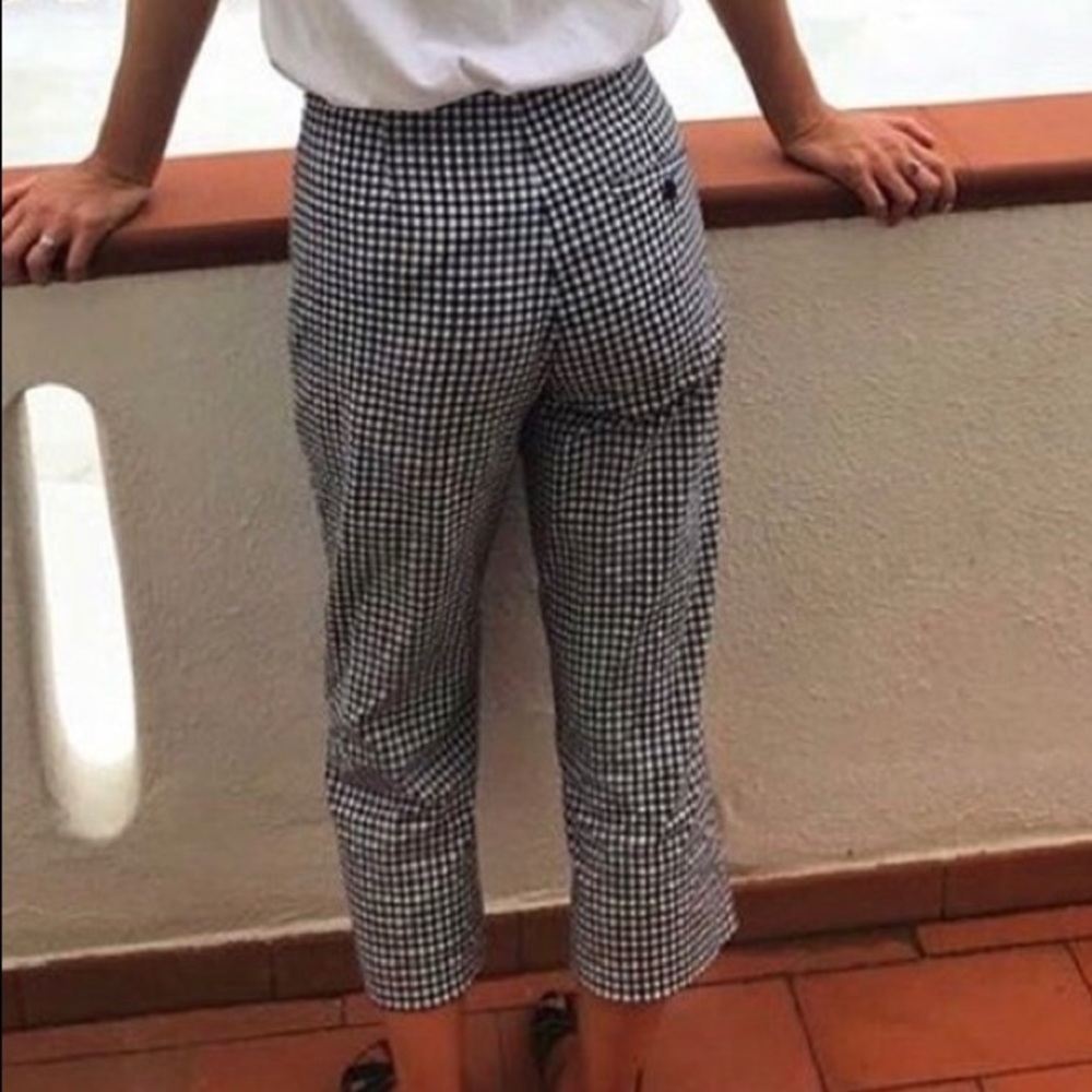 Sezane Arnold Trousers Gingham Tie Waist Size 36 small